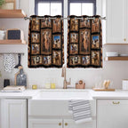 2 Panel Kitchen Cafe Curtains, Desert Camels Sunlight Filtering Nature Air Through, Home Decor Window Covering Tier Curtains for Bedroom Living Room Brown Wildlife Farmhouse Animals Rustic