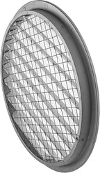 Repa Market 12.4" Inch Aluminum Gray Soffit Air Vent Cover - Louvered Round Gable Vent with Mesh Screen - Exhaust/Intake Ventilation Grill - House, Attic, Bathroom - Indoor/Outdoor Metal Grate