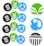 DOITOOL 12pcs Trash Can Recycling Labels Garbage Bin Stickers for Easy Waste Sorting Self-Adhesive Decals for Indoor Outdoor Use