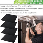 RV Air Conditioner Foam Filter Replacement 6798A3761 Compatible with Coleman and Winnebago RV AC Units 15 x 15 x 1/4 Inch (4 Pack)Thickened Washable High Density Foam Air Filter Replaces 108892-01-703