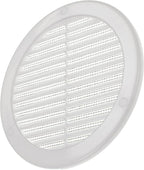 Vent Systems 6" Inch (Opening Dimensions) - Pack of 5 - White Soffit Vent Cover - Plastic Round Air Vent Grille - Built-in Mesh Screen - HVAC Register Louver for Bathroom, Home, Kitchen