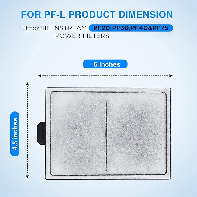 HiTauing 8 Packs PF-L Carbon Cartridge for PF20, PF30, PF40 and PF75 Power Filters