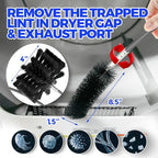 Holikme 40 Feet Dryer Vent Cleaner Kit, Flexible Lint Brush with Drill Attachment, Extends Up to 40 Feet for Easy Cleaning, Synthetic Brush Head, Use with or Without a Power Drill, Grey