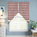 Swag Curtain Valances for Kitchen Windows,Farm Barn Western Star on Vintage Short Rod Pocket Window Valance,Red Buffalo Plaid Swag Topper for Bedroom Living Room,2 Panels 28x36in