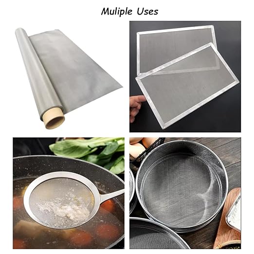 304 Stainless Steel Mesh 150Mesh, 15.7"x47.2"(40x120cm) Metal Mesh Screen, Woven Fine Wire Mesh Easy to Cut for Filter Mesh, Filtration Cloth and DIY Project
