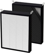 2 Pack True HEPA/Carbon Filters Replacement Compatible with NUWAVE OxyPure Large Area Smart Air Cleaner Purifier Models 47001, 47002, 47003, 47004, 47005, and 47006. Activated Carbon + HEPA Combo