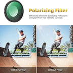 Walking Way Camera Lens Filters ND PL Set Compatible with DJI Osmo Action 4/5 Pro Accessories Kit, 4 Pack CPL ND8 ND16 ND32 Camera Lens Polarizing Neutral Density Filters Multicoated HD Optical Glass