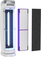 GermGuardian Air Purifier with Genuine HEPA 13 Pet Pure Filter, Removes 99.97% of Pollutants, Covers Large Rooms up to 915 Sq. ft. in 1 Hour, UV-C Light Helps Reduce Germs, 28", White, AC5250WPT