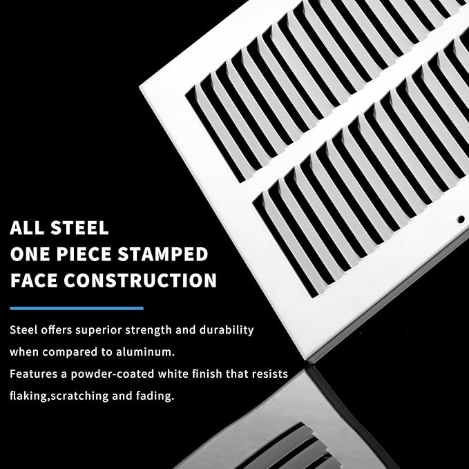 8x10 Vent Cover(Duct Opening Size),Air Return Vent Cover,Flat Vent Cover,Rejillas De Aire Acondicionado para Casa,Return Air Grilles,Outer Dimensions:9.75"Wx11.75"H(8"W x 10"H, Duct Opening)