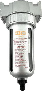 1/2" NPT MID FLOW Particulate Filter/Water Trap For Air Compressor Compressed Air Lines, 5u With Poly Bowl And Metal Bowl Guard (AUTO DRAIN)
