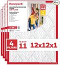 Honeywell 12x12x1 MERV 11 Allergen Reducer 11000 Electrostatic Pleated HVAC AC Furnace Air Filter (4-Pack) | Replacement Filter for Home Use | Made in USA