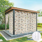 Cartoon Animals Outdoor Curtains for Patio Raccoons Rabbits Moon Linen Texture Waterproof Outside Curtains with Grommet Top Weatherproof Curtain for Cabana Pergola Gazebo, 2 Pack, 54" W x 95" L
