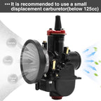 Carburetor Carb Velocity Stack Air Filter Cleaner Modified Trumpet Aluminum Alloy with Sponge Filter Steel Mesh for PWK 21-30mm Short Fast Intake Suggest for Small Displacement (Titan, 50mm)