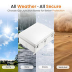 QILIPSU Waterproof Junction Box IP67 Outdoor Plastic Electrical Project Enclosure Weatherproof with Inner Door, Mounting Plate, Wall Brackets, Hinged Grey Cover 20"x16.1"x7.9" -D