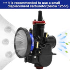 Carburetor Carb Velocity Stack Air Filter Cleaner Modified Trumpet Aluminum Alloy with Sponge Filter Steel Mesh for PWK21-30mm Short Fast Intake Suggest for Small Displacement (Blue,50mm)