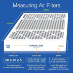 Nordic Pure 20x25x5 (Actual Size: 19 7/8 x 24 7/8 x 4 3/8) Honeywell Replacement Air Filters MERV 8 Pleated + Carbon 2 Pack