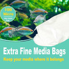 AQUANEAT Aquarium Filter Media Bags 15pcs Fish Tank Extra Fine 100 Micron Mesh Bags with Plastic Zipper for Activated Carbon (5.5" x 8")