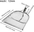 Leaking Soil Shovel Filter Stainless Steel Sieve 4mm/6mm/8mm/12mm Mesh Sifting Shovel for Sifting Corn Kernels Gardening Farm Chicken Coop and Goat Stall Multipurpose Dustpan (Sliver-12MM)