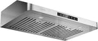 Under Cabinet Range Hood 30 Inch, 980CFM Fast Venting Ducted, Kitchen Hood With 3 Speed Gesture Sensing & Touch Control, Stainless Steel Stove Vent Hood With LED Light And 2 Baffle Filters
