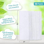 Air Vent Filters For Home 1 Pack of 12-4" x 12” – Register Vent Filters – AC Unit or Heater Vent Filter Electrostatically Charged for Dust, Smoke and Pollen – AC Vent Filter – Essential Oil Diffuser