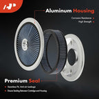 A-Premium 14"x3" Round Blue Chrome Universal Air Cleaner Filter Assembly - Compatible with Chevrolet Chevy GMC Ford Models- Fit For 5-1/8" carburetor neck