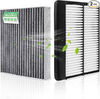 Engine & Cabin Air Filter for Hyundai Sonata Gas (2015-2019) Air filter for Car Replacement CF12151 CA11942 Automotive Accessories-2 Pack