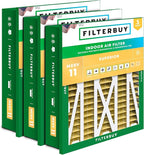 Filterbuy 24x24x5 Air Filter MERV 11 Superior Pet & Allergy Defense (3-Pack), Electrostatic Pleated HVAC AC Furnace Filters Replacement for Honeywell Return Grille (Actual Size: 22.38 x 22.38 x 4.38)