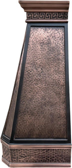 CT Copper Tailor Copper Vent Hood Wall Mount,54'' W,36''H,1260 CFM Exhaust Fan,Stainless Steel Vent,LED Light,Dishwasher-Safe Baffle Filters,Light Hammered-Medium Patina,VH14TA2L