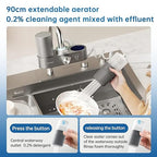 Water Filter for Sink Faucet,4-in-1 Faucet Water Filter with Filtration/Raw/Booster/Cleaning Mode, NSF42 Remove Chlorine & Odors,35”Hose and 360° Cleaning,Fits 95% of Kitchen Faucets,1*Filter, LJ209
