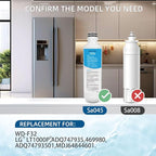 Adq747935 Water Filter Replacement for L&G Lt1000p/Pc, LfxS26973s, LmxS28626s, LmwS27626s, LfxS28596s, Adq74793501, 2Pack