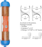 10" Refillable Mixed Bed Ion Exchange Aquarium Filter for High TDS Water, RO DI Resin Refillable Housing with Clamps &Fittings, Compatible with 10" Aquarium Reverse Osmosis Water Filtration Systems