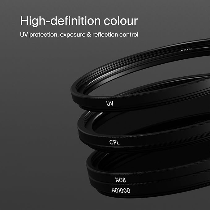 Urth 58mm 4-in-1 Lens Filter Kit (Plus+) - UV, CPL, Neutral Density ND8, ND1000, Multi-Coated Optical Glass, Ultra-Slim Camera Lens Filters