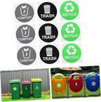 9pcs Trash Can Classification Stickers Recycling Labels for Easy Waste Sorting Removable Self-Adhesive Stickers and Trash Bin