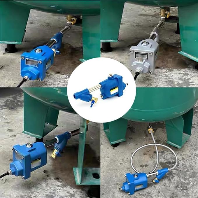 Zero Air Loss Automatic Drain Valve, 1/2" Npt Auto Drain Valve For Air Compressor, No Electricity Required, Mechanical Float Condensate Drain With Pre-Filter For Air Tanks Filters Dryers (blue)