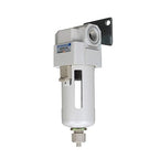 PneumaticPlus SAFM300-N03B Compressed Air Coalescing Filter, 0.1 Micron, 3/8" NPT - Poly Bowl, Manual Drain, Bracket