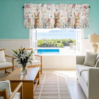 Easter Curtain Valances for Windows, Kitchen Valance Window Treatment, Spring Bunny Butterfly Botanical Wooden Grain Light Filtering Block Curtains for Bathroom/Bedroom/Living Room 54'' x 18''