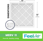 12x12x1 Air Filter – 6 Pack, MERV 11 Pleated HVAC & Furnace Filter, Electrostatic Mechanical Filtration (Actual Size 11.75 x 11.75 x 0.75)