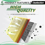 Cabin Engine Air Filter W/Activated Carbon Kit for Ford F150(2015-2025) 2.7L 3.0L 3.3L 3.5L 5.0L, Ford Expedition Lincoln Navigator(2018-2024), selected models # FL3Z19N619A 7C3Z9601A FP79 FA1883