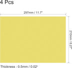 uxcell 4Pcs A4 Gel Light Lighting Filter Overlay Transparent Color Correction Plastic Vinyl PVC Sheets Photography Television Matte Yellow,0.5mm