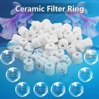 30 Pack Replacement Filter Media Kit Compatible with Fluval 406/407 Aquarium Filters, Including Bio Ceramic Rings, Activated Carbon, Blue, White & Black Bio Foam Value Pack