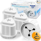 4Pack Replacement Filter for EPIC Water Filter Pitcher, Water Filter Pitcher Compatible with Aquagear Seychelle, BPA Free. Removes Fluoride, Chlorine, Lead, Odors