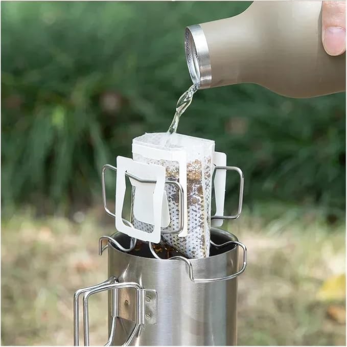 1x Coffee Filter Holder Portable Reusable Outdoor Tea Filters Dripper Baskets Disposable Ear Drip Paper Bag Shelf Japanese Style(B)