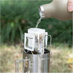 1x Coffee Filter Holder Portable Reusable Outdoor Tea Filters Dripper Baskets Disposable Ear Drip Paper Bag Shelf Japanese Style(B)