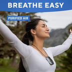 AirTamer A320 Rechargeable Personal Air Purifier, Proven Performance, Virus and Pollutant Tested*, Black with Leather Travel Case