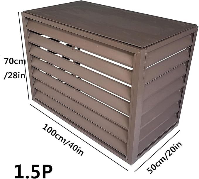 Aluminum Outdoor Condenser Protective Cover, freestanding Enclosure to Cover Garbage Or Ac Units, beautiful and durable appearance, suitable for gardens, balconies, walls, courtyards ( Color : FOUR-BR