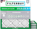 Filterbuy 23.5x23.5x1 Air Filter MERV 8 Essential Dust & Allergy Defense (4-Pack), Electrostatic Pleated HVAC AC Furnace Filters Replacement, Made in USA (Actual Size: 23.38 x 23.38 x 0.75)
