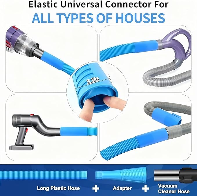 Dryer Vent Cleaner Kit - Universal Vacuum Hose Attachment & Lint Brush, Effectively Clean Clogged Dryer Ducts, Fit Most Vacuums for Dryer, Refrigerator Coils & Behind Appliances (Purple)