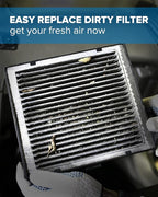 PHILTOP ACF047 (CF12160) Premium Cabin Air Filter, Replacement for Kona (2018-2021), Tucson (2016-2021), Venue (2020-2021), Seltos (2021), Soul (2020-2021), Sportage (2017-2022)