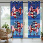 Independence Day Waterproof Outdoor Curtains for Patio, Windproof Weatherproof Curtains with Weighted Hem, Hot Air Balloon Patriotic Star Light Filtering Privacy Drapes for Porch 54"x 95" 2 Panels