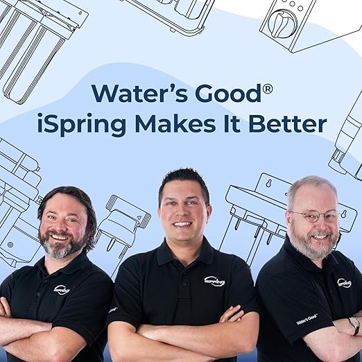 iSpring WCB32C-GAC+AHPF12MNPT12X2 3-Stage Whole House Water Filter System w/ 3/4'' Push-Fit Braided Stainless Steel Hose Connectors, Reduces Chloramine, PFAS, Chlorine, Sediments, 3/4" Inlet/Outlet